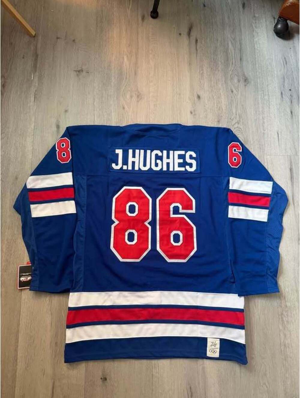 Jack Hughes Team USA Olympic Hockey Jersey size large nwt